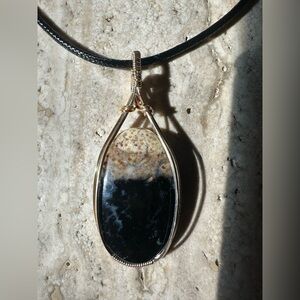 Tarnish Resistant grounding Copper Petrified Palm Root Stone